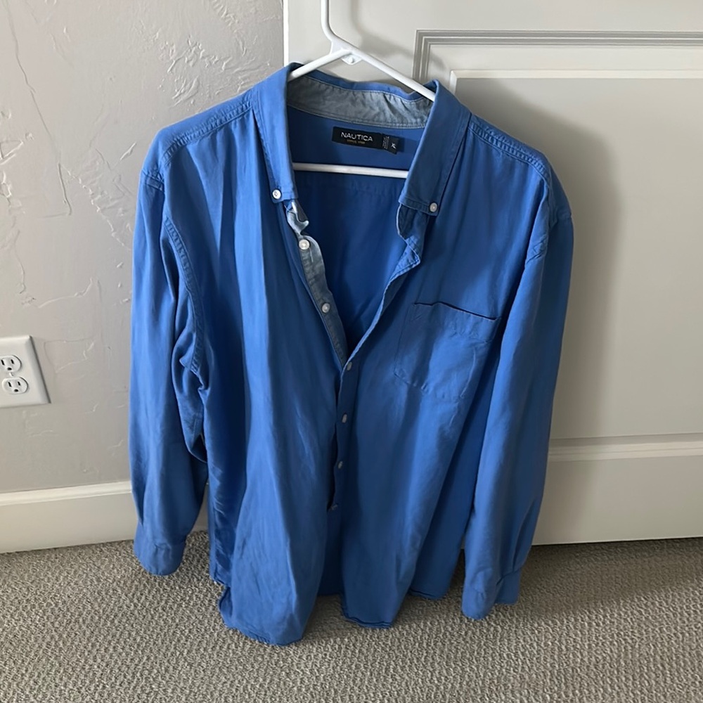 Nautica Blue Lightweight Shirt Jacket
